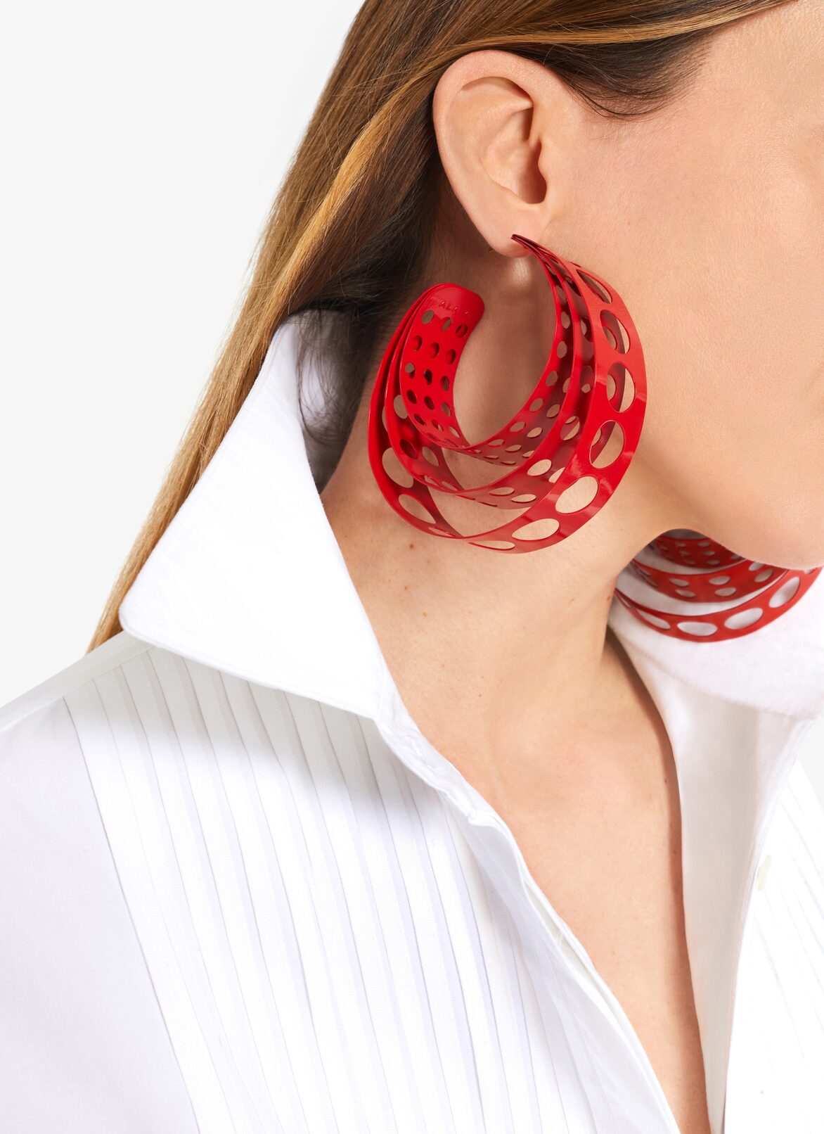 Medium Metallic earrings ALAÏA RED MEDIUM METALLIC EARRINGS